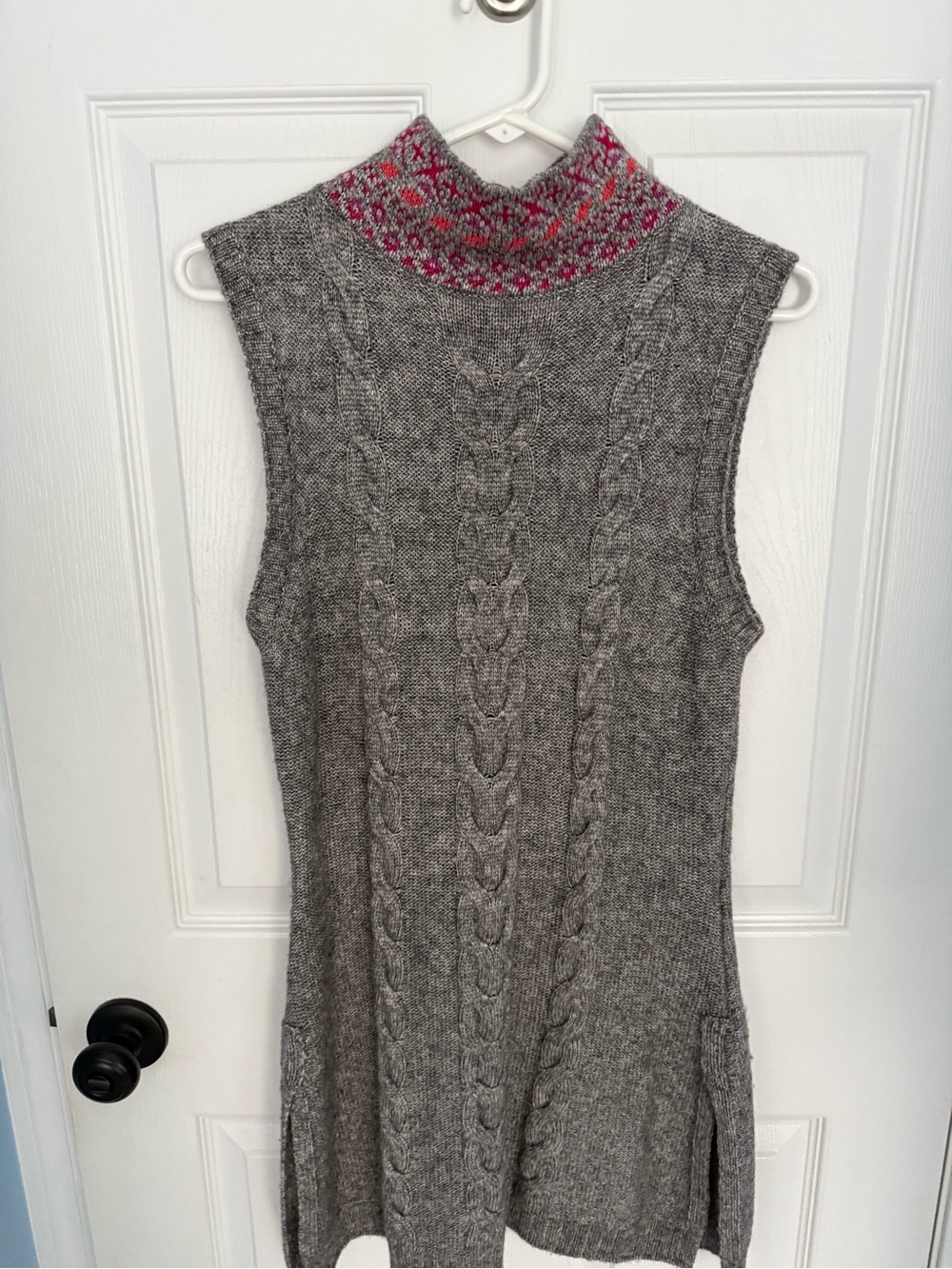 Krimson Klover The Divide Sleeveless Mock Neck Tunic Gray Wool Blend Small